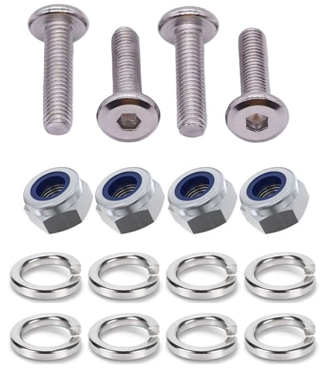 Kit: 4x Screws M8x35 + 4x Lock Nuts M8 + 8x Spring Washers Ø8.1/16x2