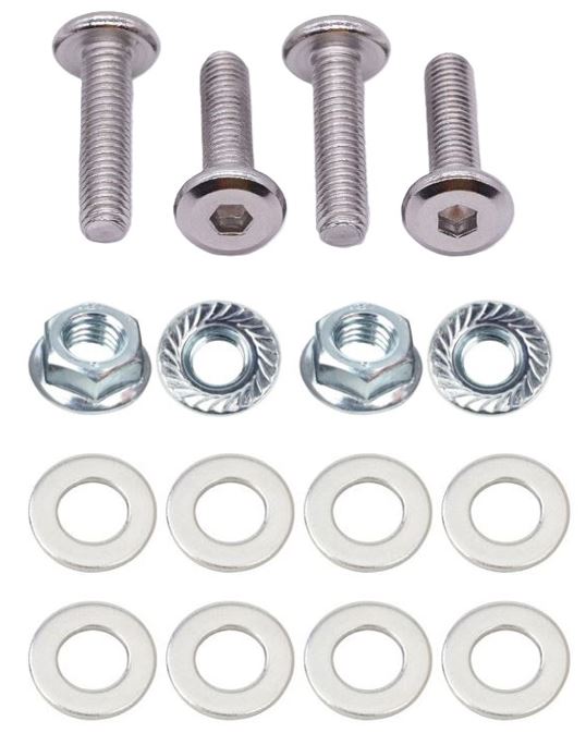 Kit: 4x Screws M8x35 + 4x Lock Nuts M8 with Serrated Flange + 8x Spring Washers Ø8.4/16x1.6