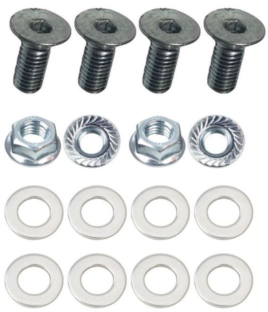 Kit: 4x Screws M8x20 + 4x Lock Nuts M8 with Serrated Flange + 8x Spring Washers Ø8.4/16x1.6
