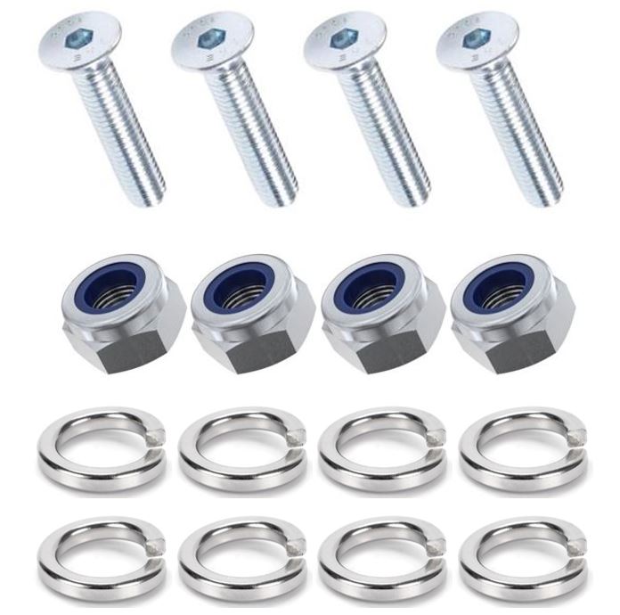 Kit: 4x Screws M8x30 + 4x Lock Nuts M8 + 8x Spring Washers Ø8.1/16x2