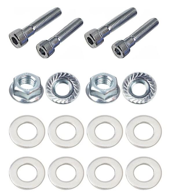 Kit: 4x Screws M8x40 + 4x Lock Nuts M8 with Serrated Flange + 8x Spring Washers Ø8.4/16x1.6