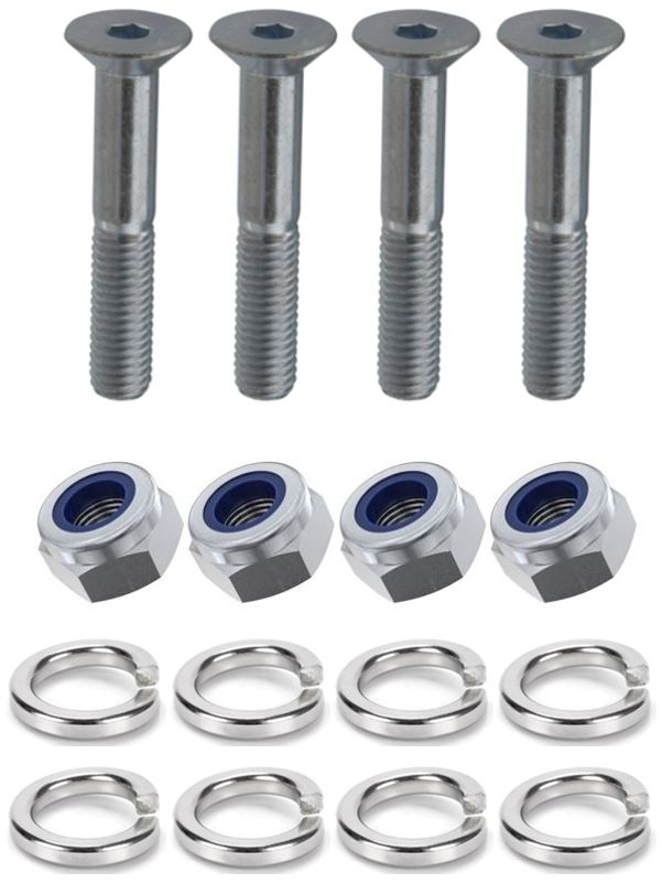 Kit: 4x Screws M8x50 + 4x Lock Nuts M8 + 8x Spring Washers Ø8.1/16x2