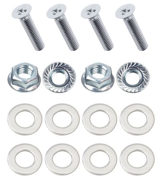 Kit: 4x Screws M8x40 + 4x Lock Nuts M8 with Serrated Flange + 8x Spring Washers Ø8.4/16x1.6