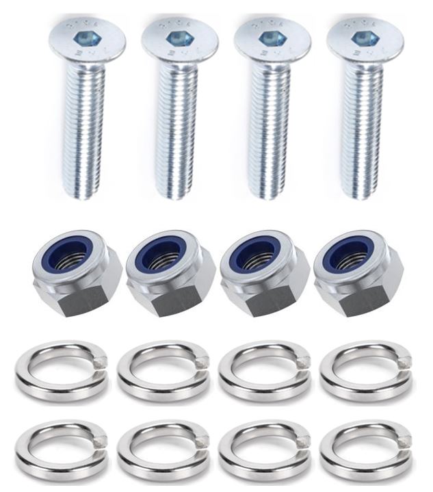Kit: 4x Screws M8x55 + 4x Lock Nuts M8 + 8x Spring Washers Ø8.1/16x2