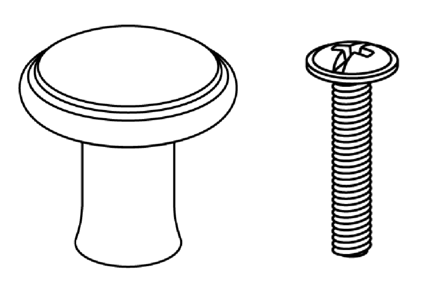 Set Knob – 28x28mm M4 ZMC Black (x4) + Zinc MLKX M4x23 Screw PZD2/SLOT (x4)