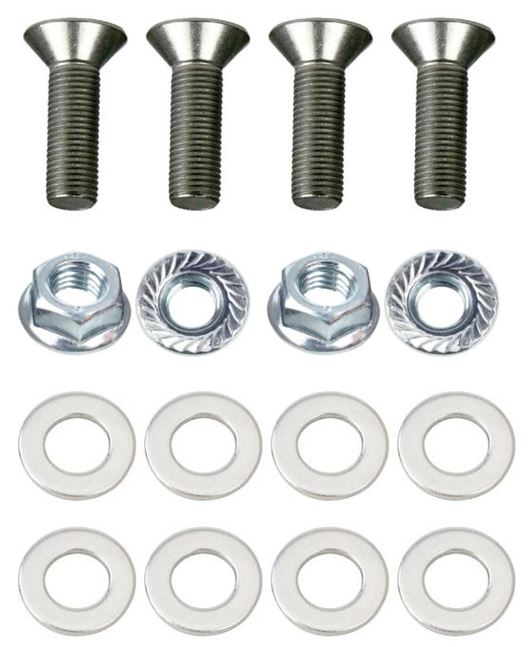 Kit: 4x Screws M8x16 + 4x Lock Nuts M8 with Serrated Flange + 8x Spring Washers Ø8.4/16x1.6