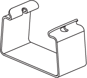 Connecting clamp 10046332 for assembling the frames and modules of the IKEA PLATSA system. Used to join and align two frames together.