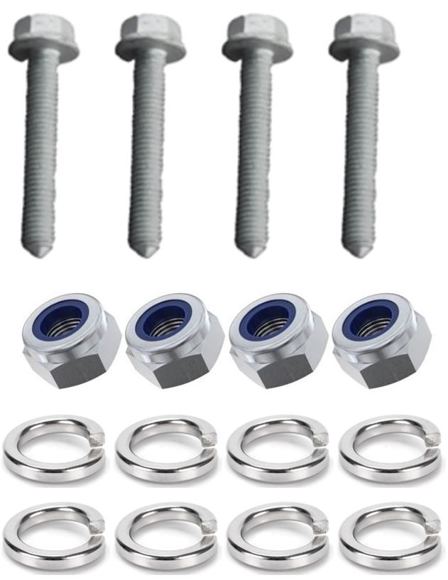 Kit: 4x Screws M8x50 + 4x Lock Nuts M8 + 8x Spring Washers Ø8.1/16x2