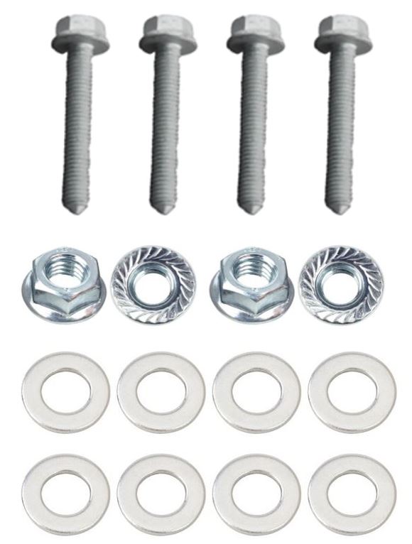 Kit: 4x Screws M8x50 + 4x Lock Nuts M8 with Serrated Flange + 8x Spring Washers Ø8.4/16x1.6