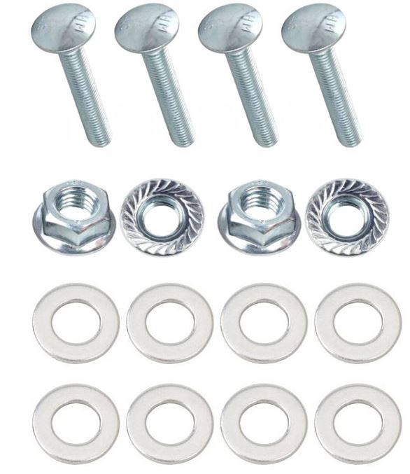 Kit: 4x Screws M8x40 + 4x Lock Nuts M8 with Serrated Flange + 8x Spring Washers Ø8.4/16x1.6