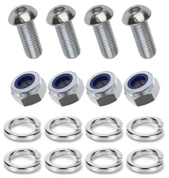 Kit: 4x Screws M8x16 + 4x Lock Nuts M8 + 8x Spring Washers Ø8.1/16x2