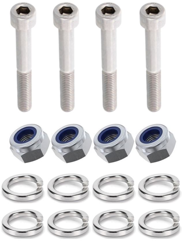 Kit: 4x Screws M8x50 + 4x Lock Nuts M8 + 8x Spring Washers Ø8.1/16x2