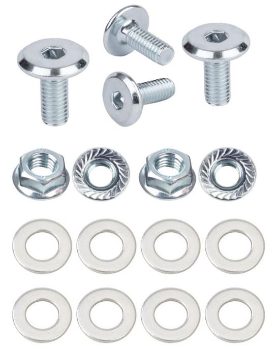 Kit: 4x Screws M8x20 + 4x Lock Nuts M8 with Serrated Flange + 8x Spring Washers Ø8.4/16x1.6