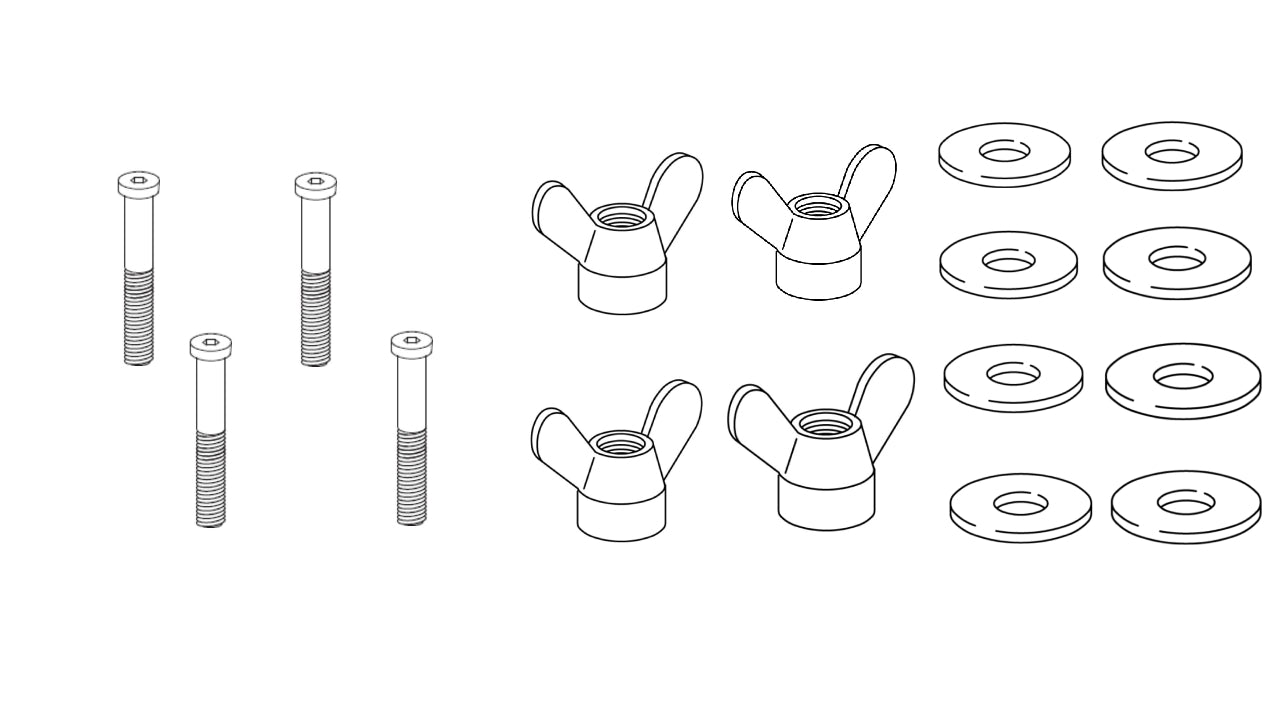 4x 10085269 - 4x 106718 - 8x 114579 - SCREW Nut Wing Washer IKEA