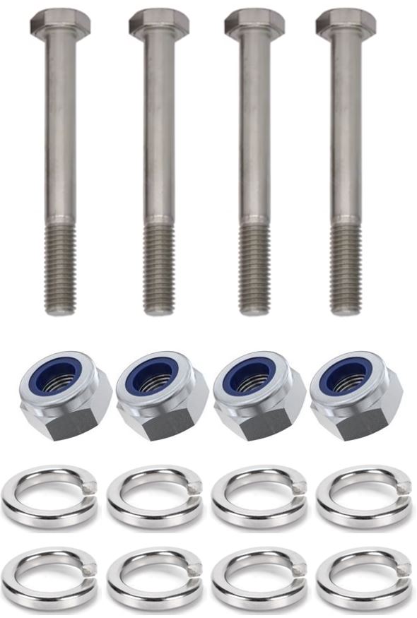 Kit: 4x Screws M8x120 + 4x Lock Nuts M8 + 8x Spring Washers Ø8.1/16x2