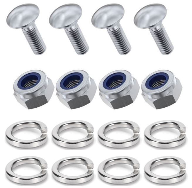 Kit: 4x Screws M8x45 + 4x Lock Nuts M8 + 8x Spring Washers Ø8.1/16x2