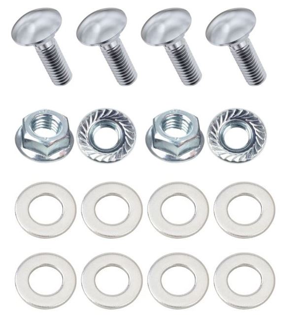 Kit: 4x Screws M8x45 + 4x Lock Nuts M8 with Serrated Flange + 8x Spring Washers Ø8.4/16x1.6