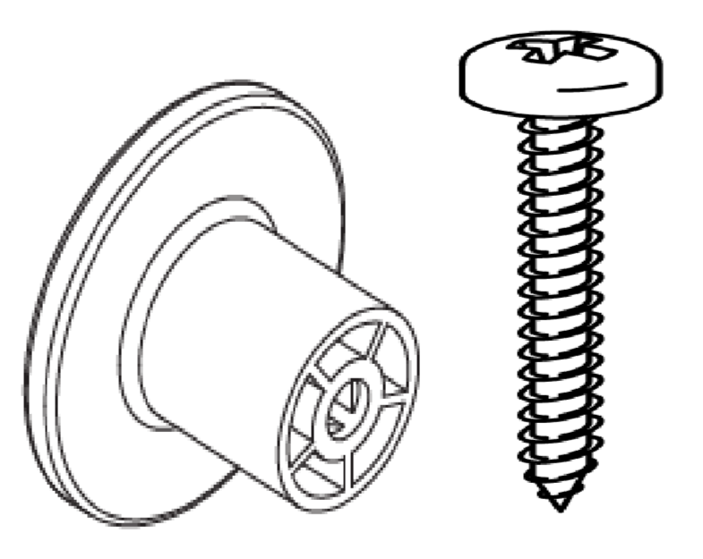 Knob Set – Recycled Polypropylene Grey 32 (30x18mm) (x4) + Zinc PZD2 Waxed Screw (4.5x30mm) (x4)