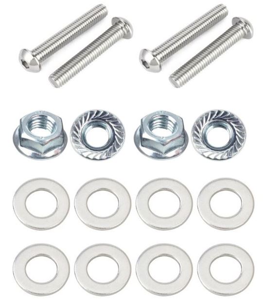 Kit: 4x Screws M8x33 + 4x Lock Nuts M8 with Serrated Flange + 8x Spring Washers Ø8.4/16x1.6