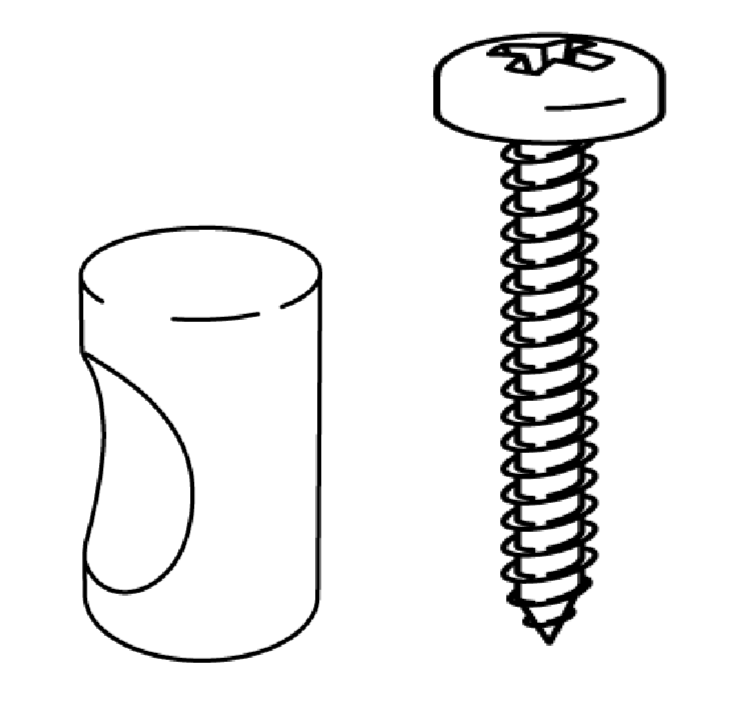 Knob Set – PPCO2 Light Grey (15x23mm) (x4) + Zinc PZD2 Waxed Screw (4.5x30mm) (x4)