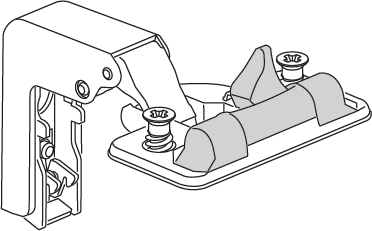 Replacement KOMPLEMENT soft-closing hinge 123746. For repairing or installing a door on an IKEA PAX wardrobe cabinet.