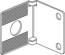 Schizzo di una staffa di sospensione inclinata IKEA / staffa di supporto in acciaio – Codice articolo 144342