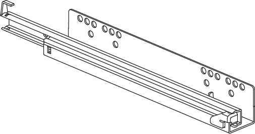 Replacement drawer runner 147906 for IKEA drawers. Slide with an integrated damper for a soft and silent closing action.
