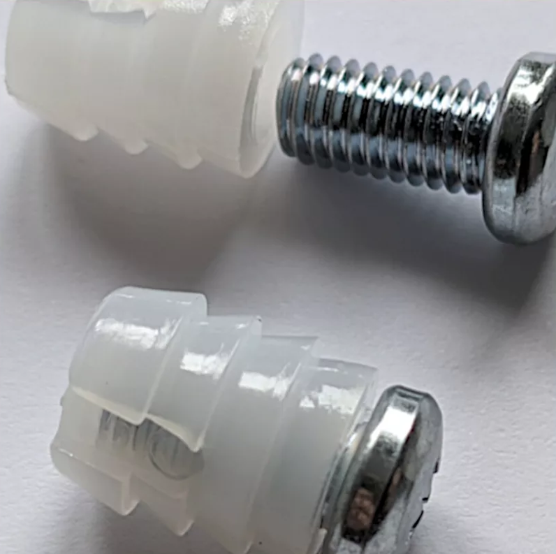 Replacement hardware for IKEA MALM and HEMNES furniture. This kit includes 4 plastic handles 102267 and 4 mounting screws 105163 for drawers.