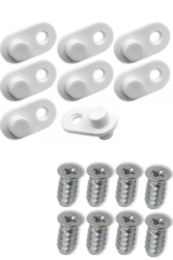 8x 116713 - 8x 100347 - Arrêt de charnière IKEA pour armoire de rangement à chaussures STALL HEMNES BISSA avec Vis