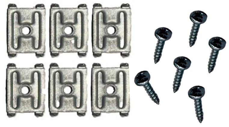 6x 122723 - 6x 109560 - IKEA Support de planche arrière bord de montage en acier pour HEMNES