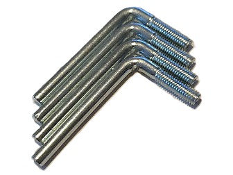 Pack of 2 zinc-plated L-hooks 10050797. M5 threaded replacement part for assembling or attaching accessories on IKEA furniture.