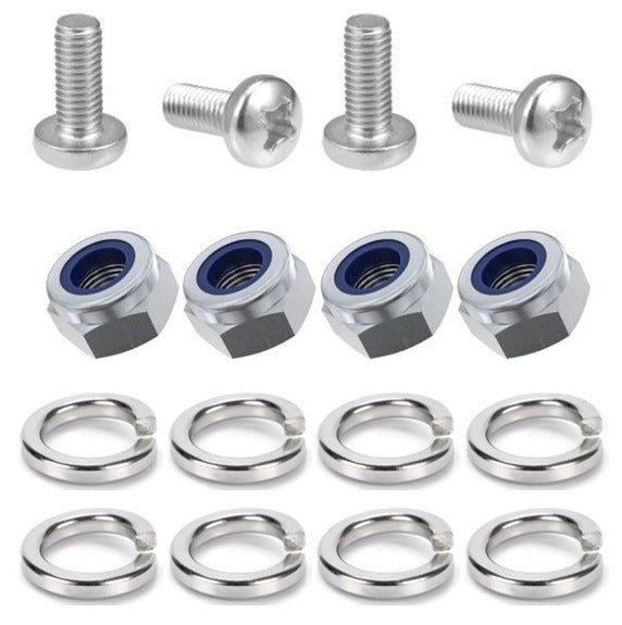Kit: 4x Screws M8x20 + 4x Lock Nuts M8 + 8x Spring Washers Ø8.1/16x2