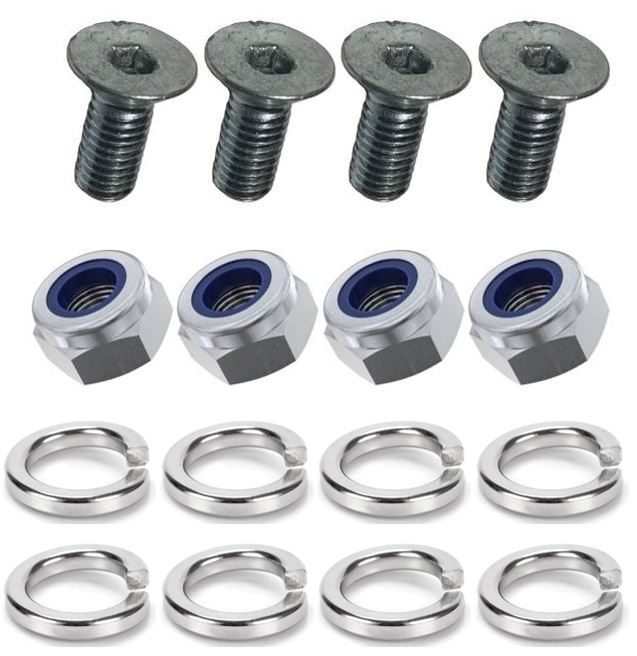 Kit: 4x Screws M8x20 + 4x Lock Nuts M8 + 8x Spring Washers Ø8.1/16x2