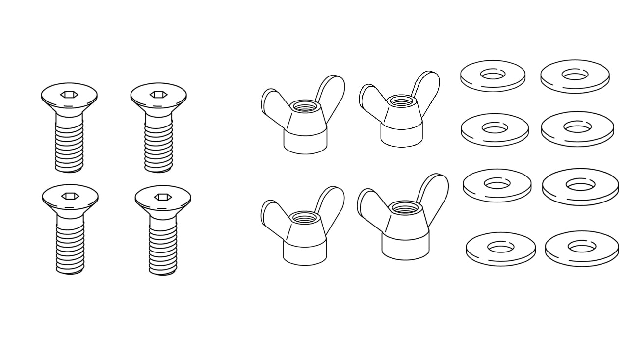 4x 100099 - 4x 106718 - 8x 114579 - SCREW Washer Nut Wing IKEA