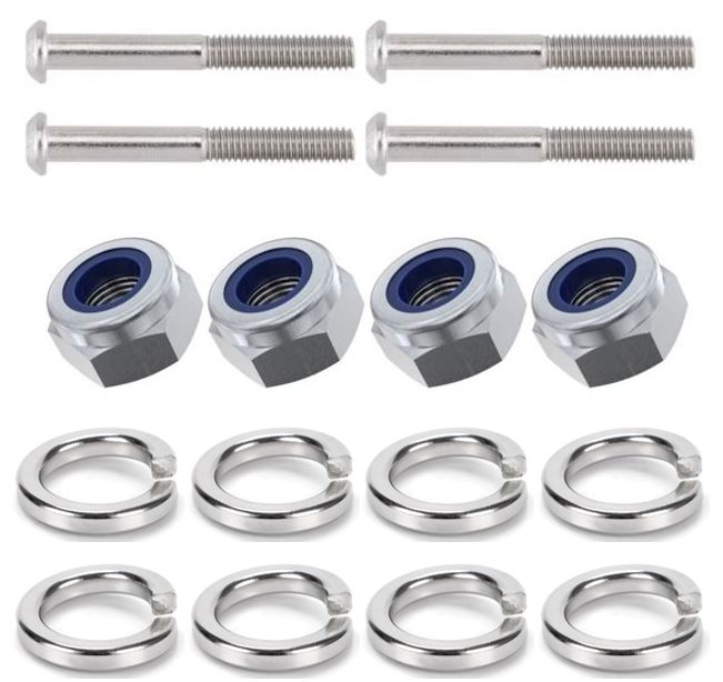 Kit: 4x Screws M8x45 + 4x Lock Nuts M8 + 8x Spring Washers Ø8.1/16x2