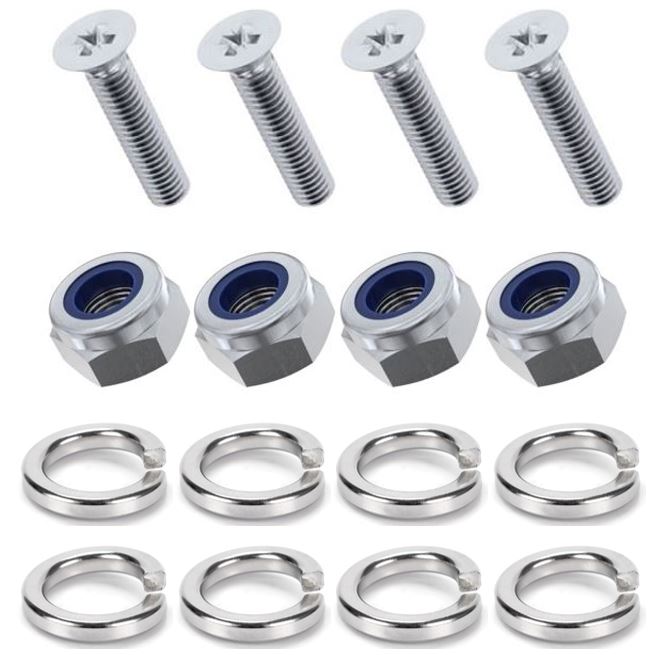Kit: 4x Screws M8x40 + 4x Lock Nuts M8 + 8x Spring Washers Ø8.1/16x2