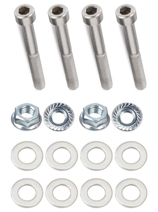 Kit: 4x Screws M8x45 + 4x Lock Nuts M8 with Serrated Flange + 8x Spring Washers Ø8.4/16x1.6
