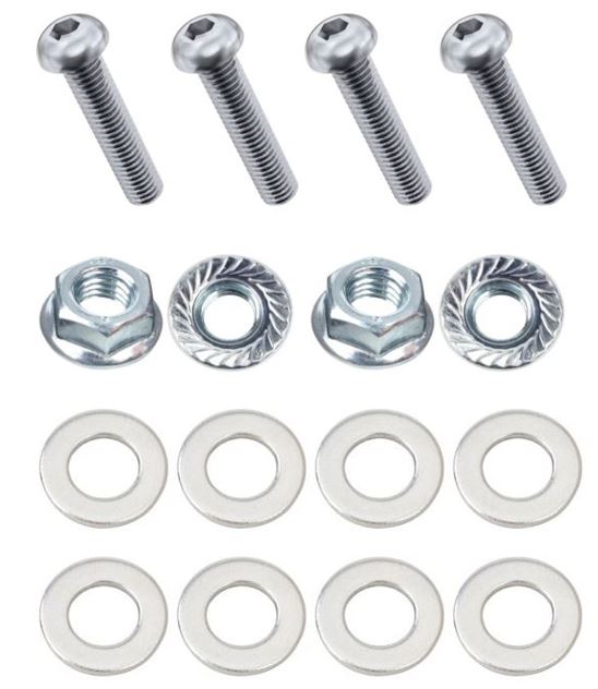 Kit: 4x Screws M8x40 + 4x Lock Nuts M8 with Serrated Flange + 8x Spring Washers Ø8.4/16x1.6