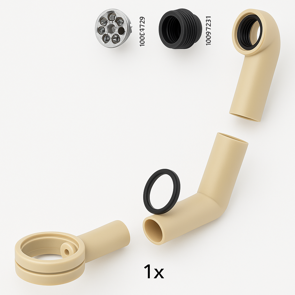 Replacement overflow kit 10044930 for the LILLVIKEN water trap. Fits most IKEA kitchen sinks to prevent water from overflowing.