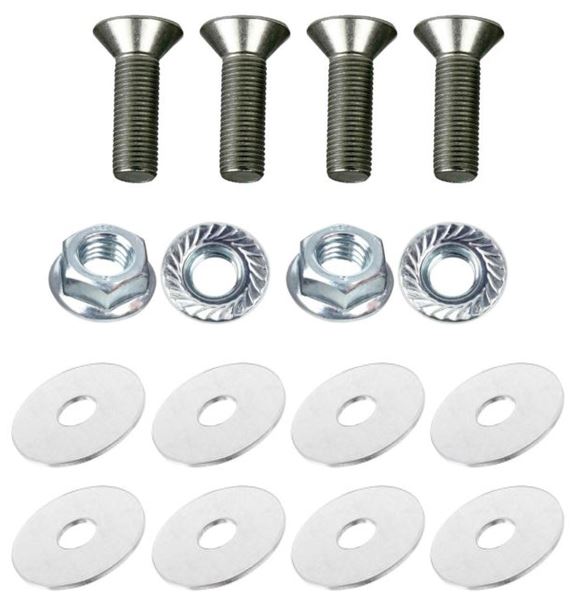 Kit: 4x Screws M8x16 + 4x Lock Nuts M8 with Serrated Flange + 8x Washers Ø8.4/40x2