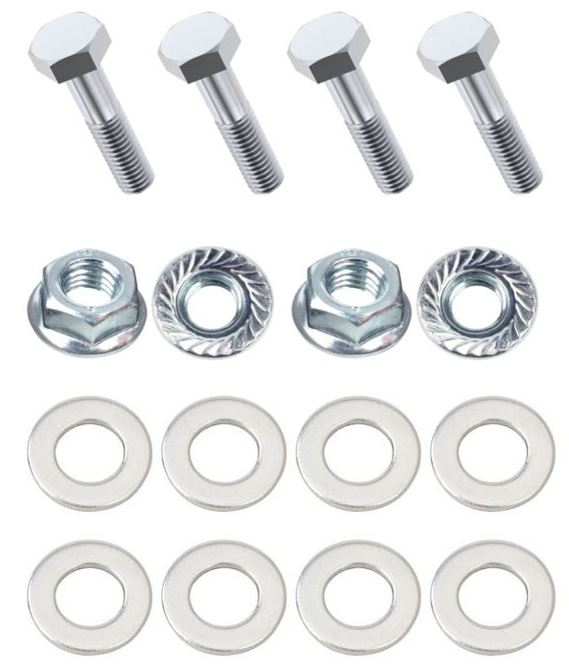 Kit: 4x Screws M8x40 + 4x Lock Nuts M8 with Serrated Flange + 8x Spring Washers Ø8.4/16x1.6