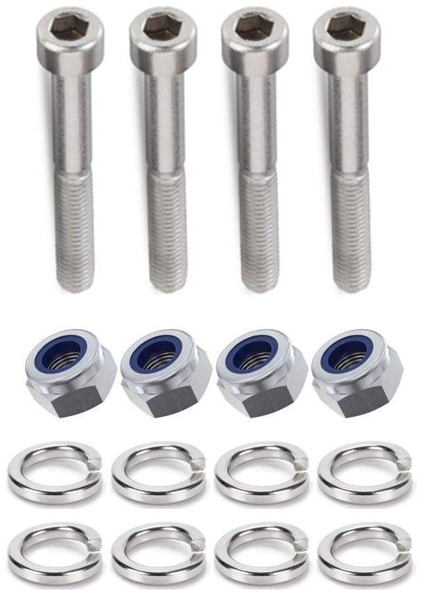 Kit: 4x Screws M8x70 + 4x Lock Nuts M8 + 8x Spring Washers Ø8.1/16x2