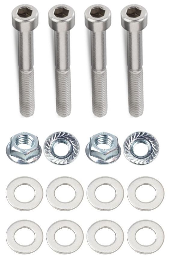 Kit: 4x Screws M8x70 + 4x Lock Nuts M8 with Serrated Flange + 8x Spring Washers Ø8.4/16x1.6