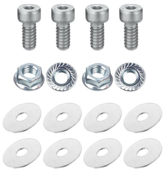 Kit: 4x Screws M8x16 + 4x Lock Nuts M8 with Serrated Flange + 8x Washers Ø8.4/40x2