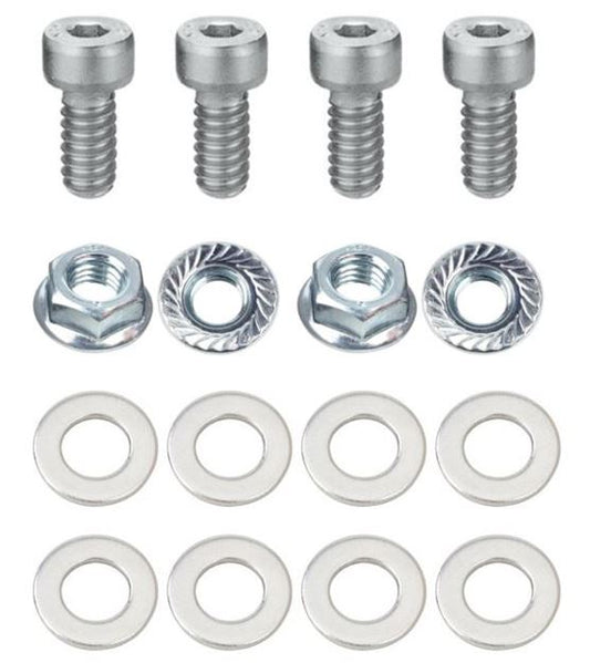 Kit: 4x Screws M8x16 + 4x Lock Nuts M8 with Serrated Flange + 8x Spring Washers Ø8.4/16x1.6