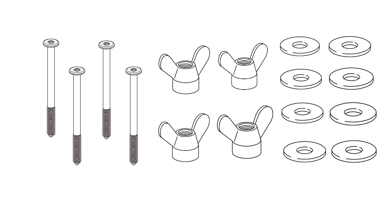 4x 10055889 - 4x 106718 - 8x 114579 -  SCREW Nut Wing Washer IKEA