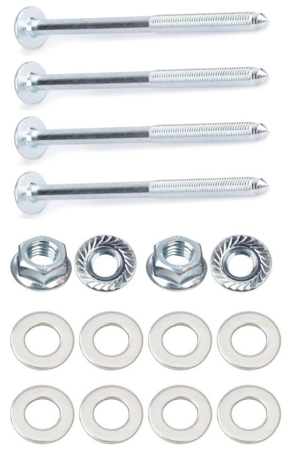 Kit: 4x Screws M8x100 + 4x Lock Nuts M8 with Serrated Flange + 8x Spring Washers Ø8.4/16x1.6