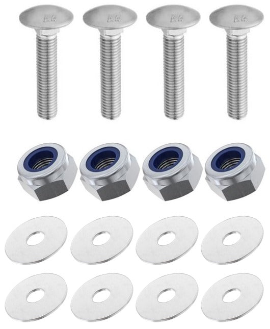 Kit: 4x Screws M8x38 + 4x Lock Nuts M8 + 8x Washers Ø8.4/40x2