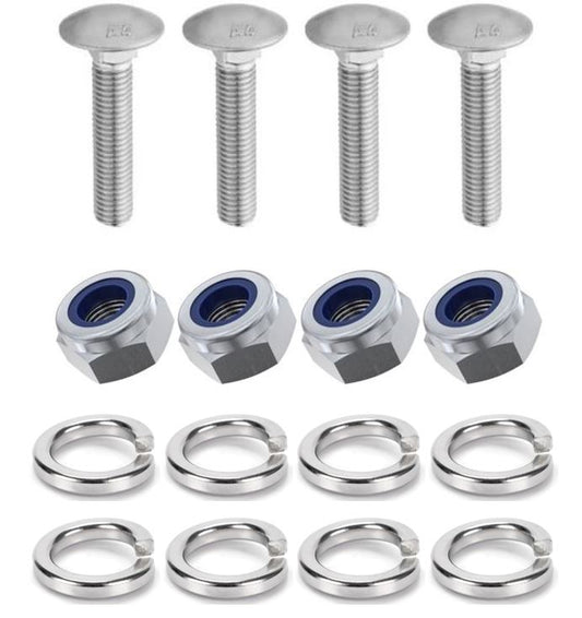 Kit: 4x Screws M8x38 + 4x Lock Nuts M8 + 8x Spring Washers Ø8.1/16x2