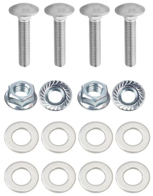Kit: 4x Screws M8x38 + 4x Lock Nuts M8 with Serrated Flange + 8x Spring Washers Ø8.4/16x1.6